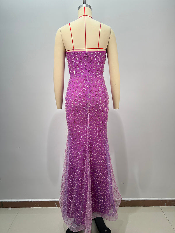 Amethyst Royale Beaded Gown