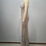 Beaded Nude Gown