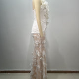 White Floral Mermaid Dress