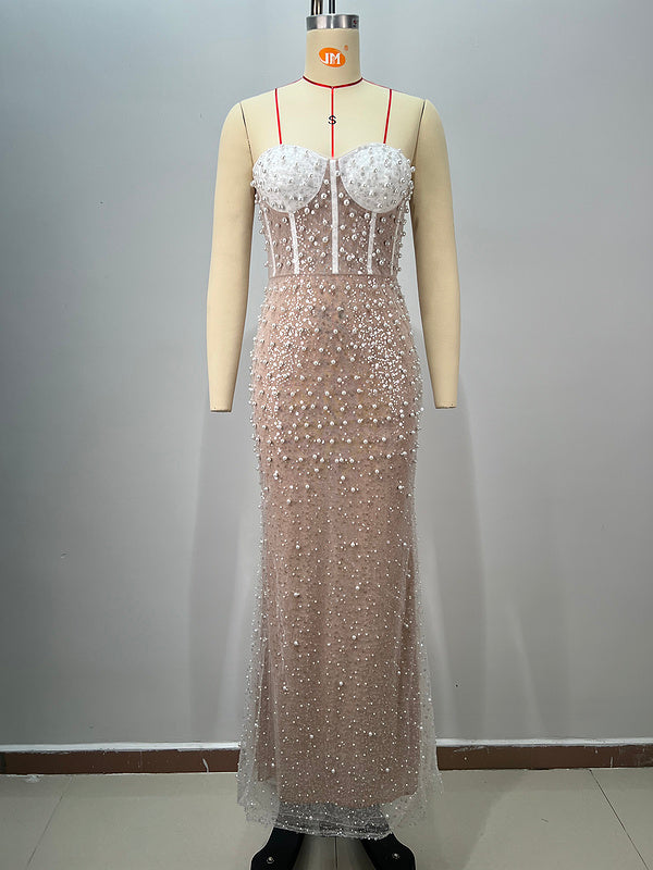 Pearl Elegance Corset Gown