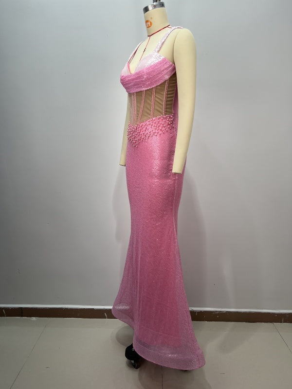 Pink Crystal Gown