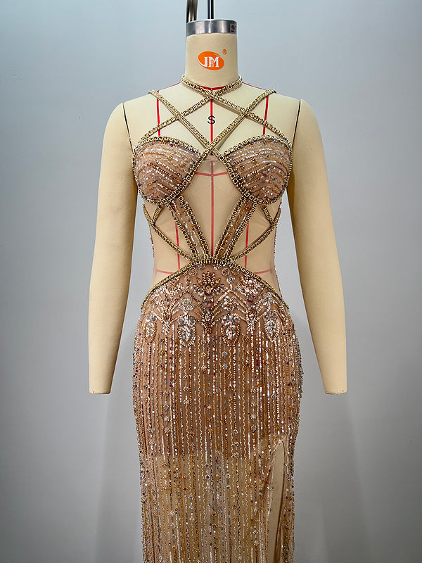 Golden Hour Cutout Sequin Gown