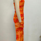 Clementine Ruched Strapless Midi