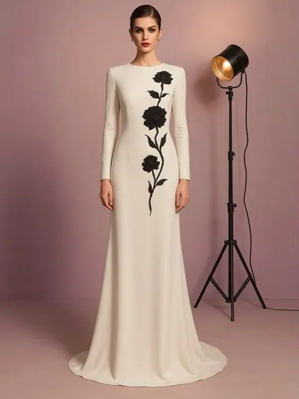 White Floral Maxi Gown