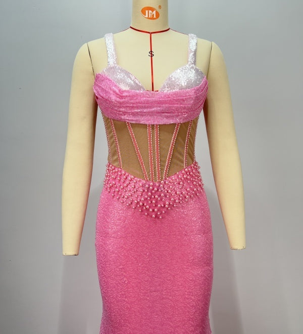 Pink Crystal Gown