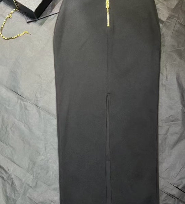 Black Strapless Midi