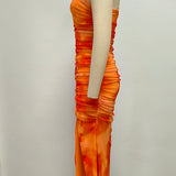 Clementine Ruched Strapless Midi