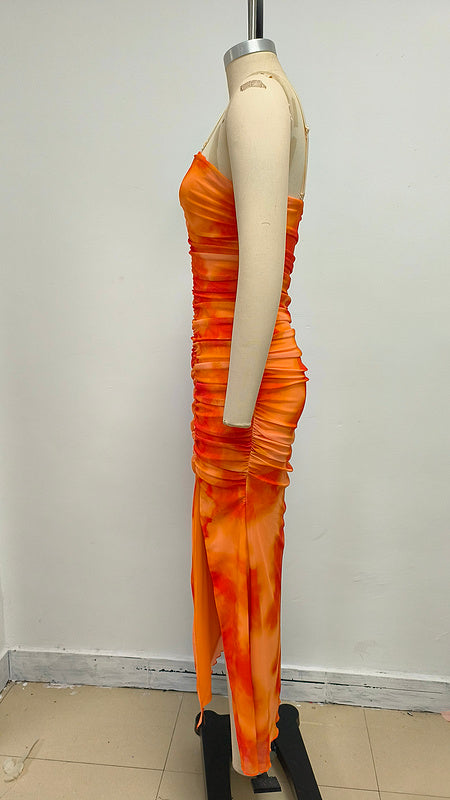 Clementine Ruched Strapless Midi