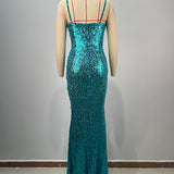 Aqua Dazzle Crystal Gown