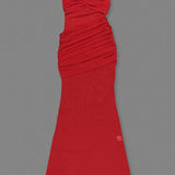 Red Draped Gown