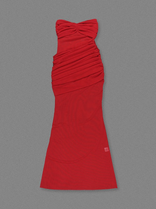 Red Draped Gown
