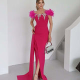 Feather Jewel Gown