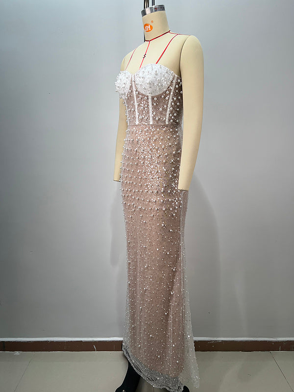 Pearl Elegance Corset Gown