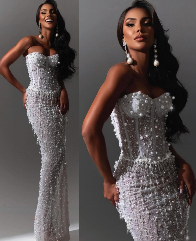 Pearl Elegance Corset Gown
