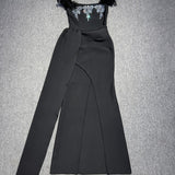 Feather Jewel Gown