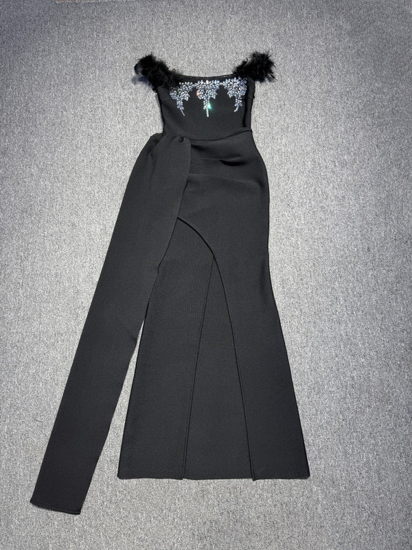Feather Jewel Gown
