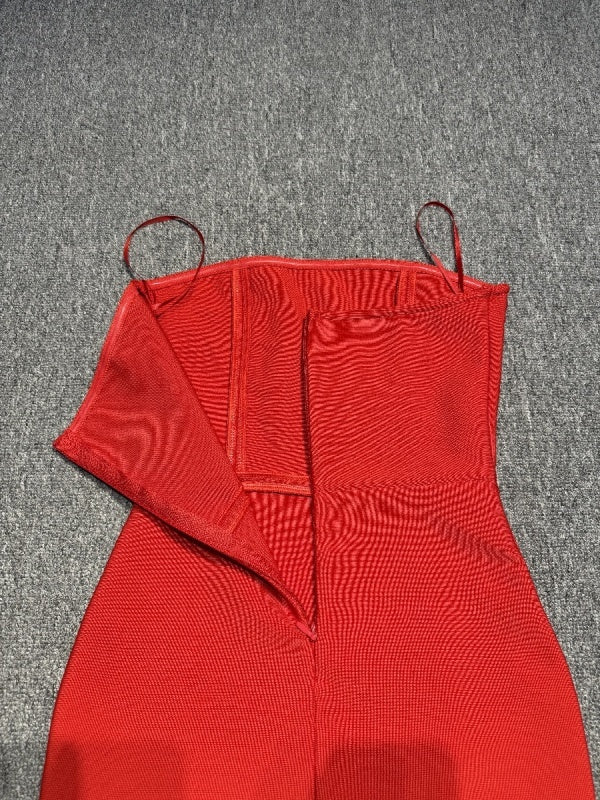 Red Strapless Gown
