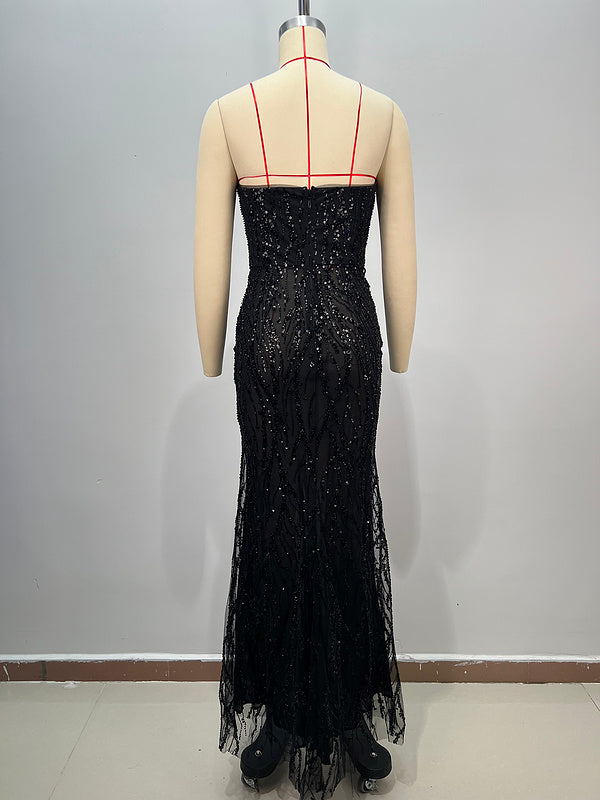 Galaxy Black Beaded Gown
