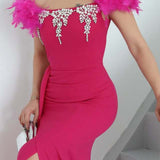 Feather Jewel Gown