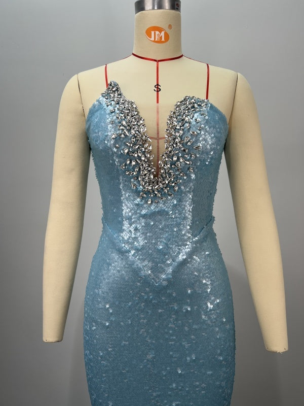 Blue Sequin Gown