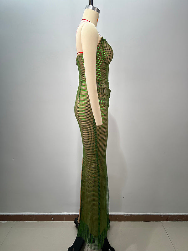 Emerald Seduction Mesh Gown