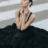 Noir Rosette Mermaid Gown
