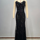 Galaxy Black Beaded Gown