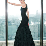 Noir Rosette Mermaid Gown