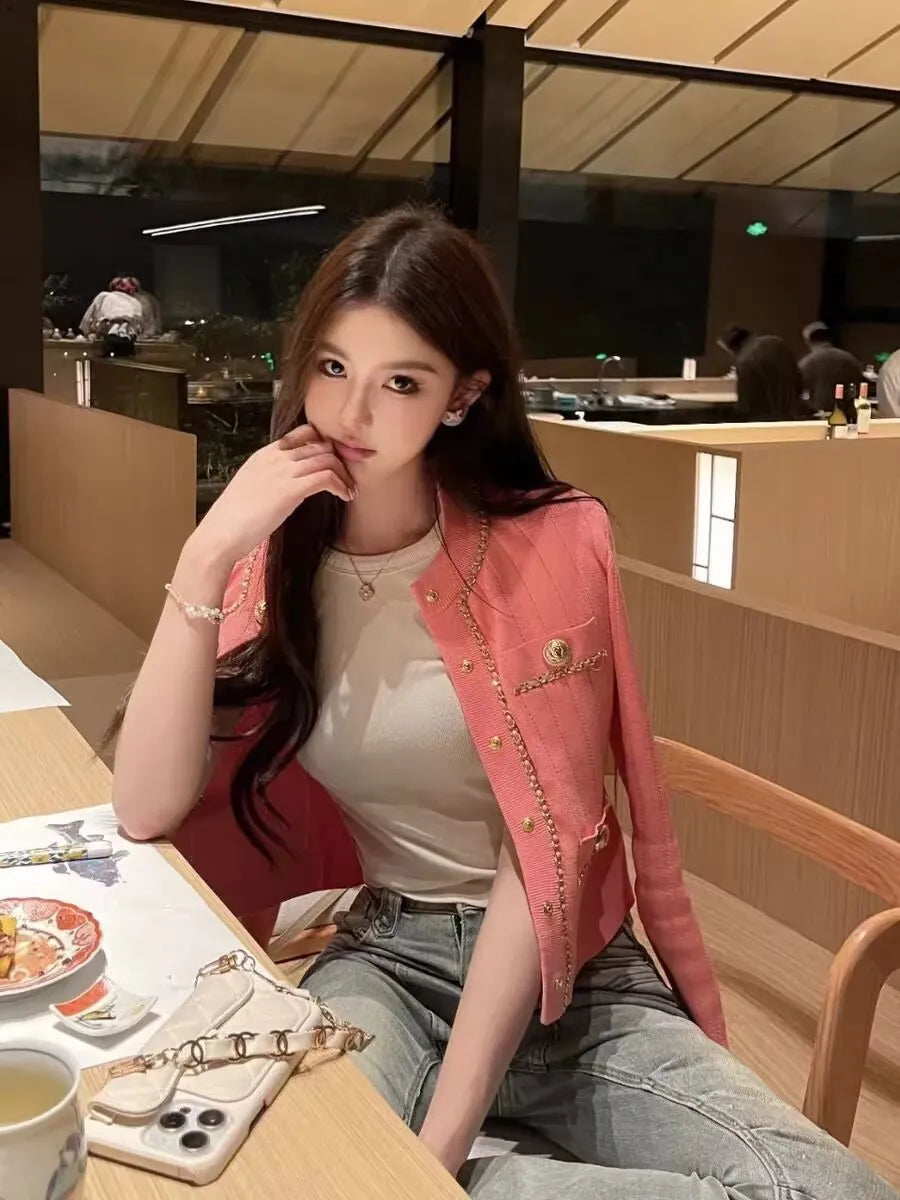 Rose Tweed Cropped Jacket