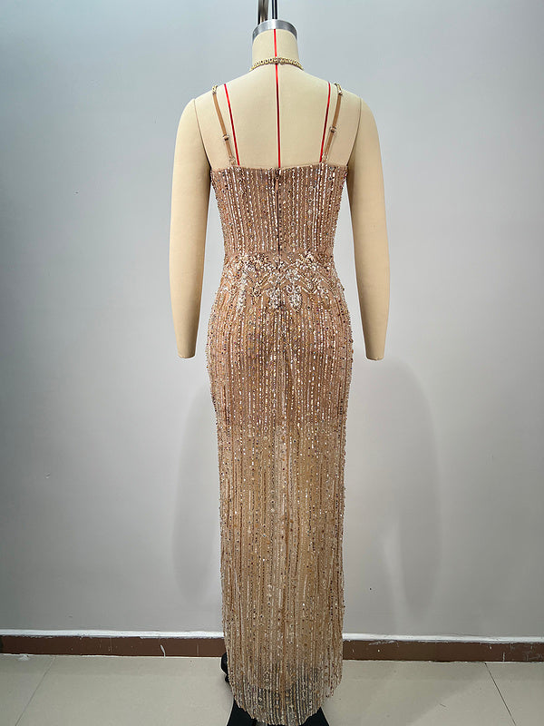 Golden Hour Cutout Sequin Gown