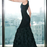 Noir Rosette Mermaid Gown
