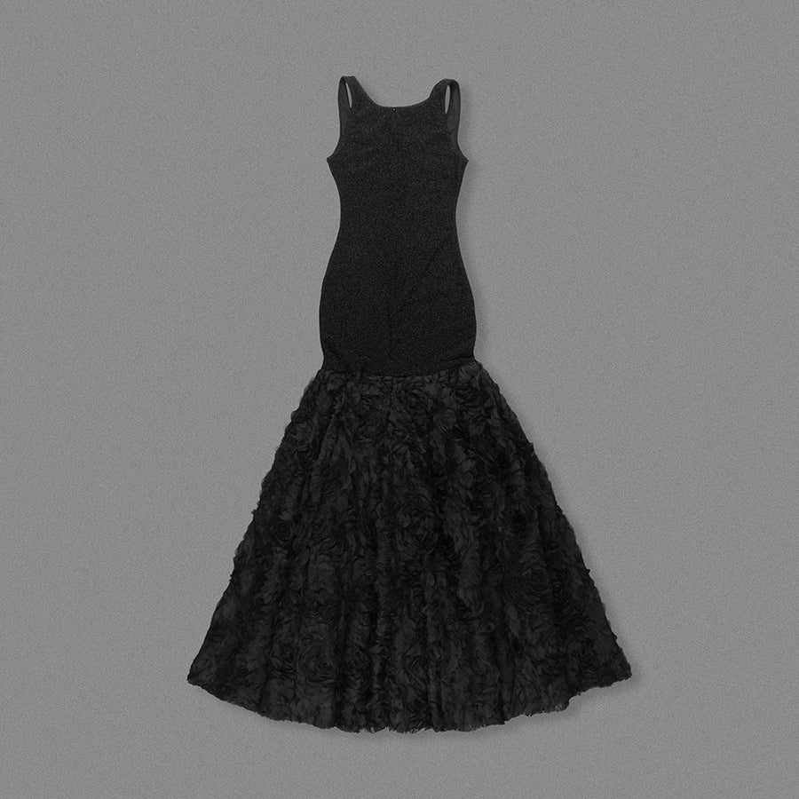 Noir Rosette Mermaid Gown