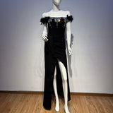 Feather Jewel Gown
