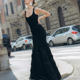 Noir Rosette Mermaid Gown