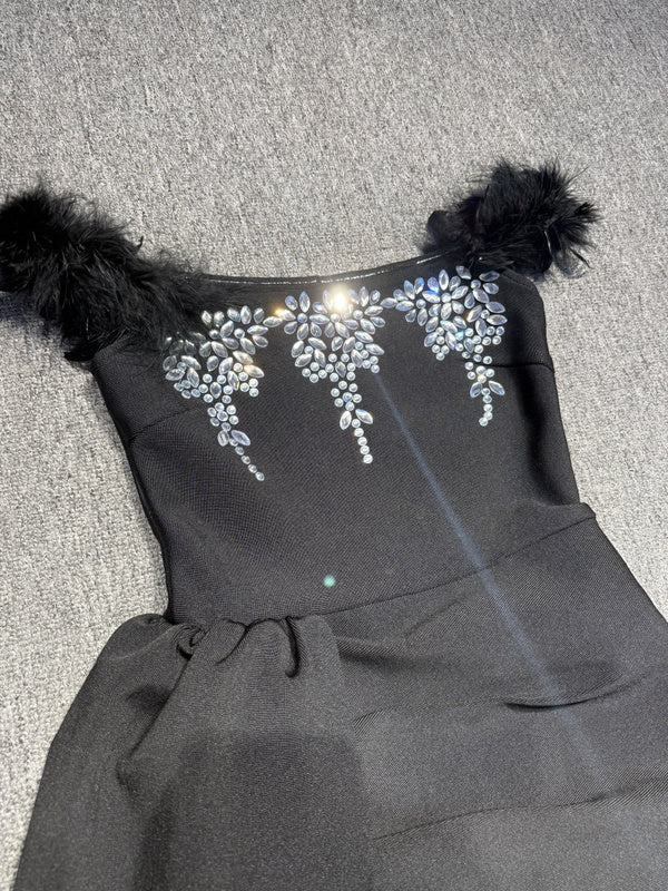 Feather Jewel Gown
