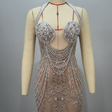 Beaded Nude Gown