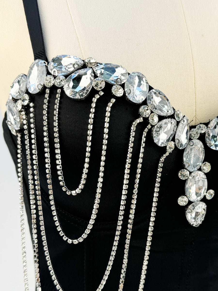 Crystal Cascade Corset Top