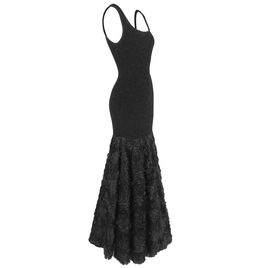 Noir Rosette Mermaid Gown