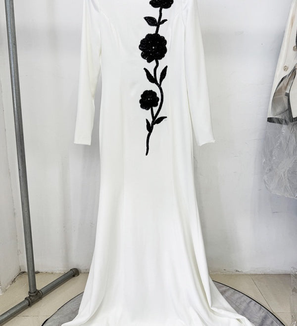 White Floral Maxi Gown