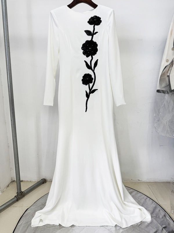 White Floral Maxi Gown