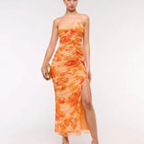 Clementine Ruched Strapless Midi