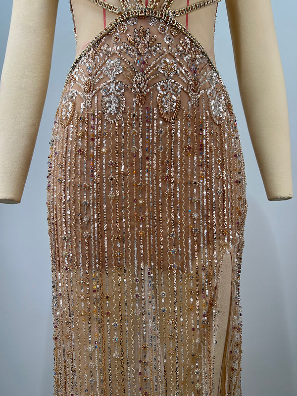 Golden Hour Cutout Sequin Gown