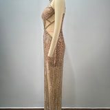 Golden Hour Cutout Sequin Gown