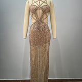 Golden Hour Cutout Sequin Gown