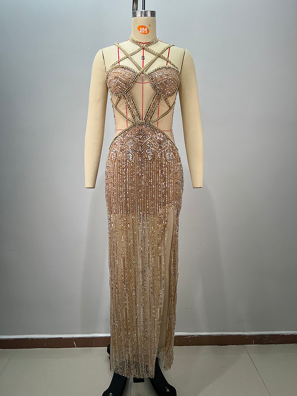 Golden Hour Cutout Sequin Gown