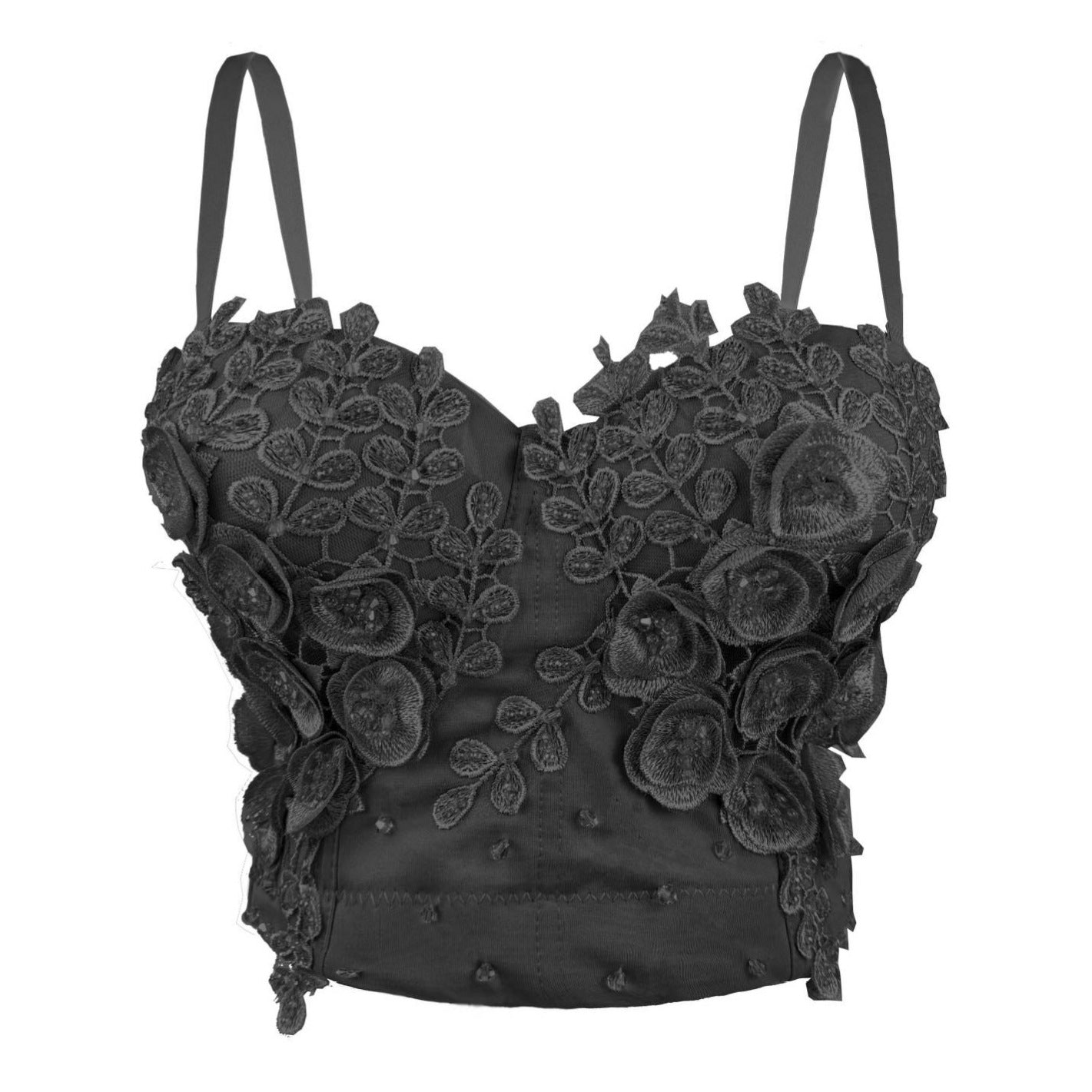 Ice Bloom Blue Lace Corset Top