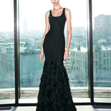 Noir Rosette Mermaid Gown