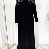 Crimson Embellished Long Gown