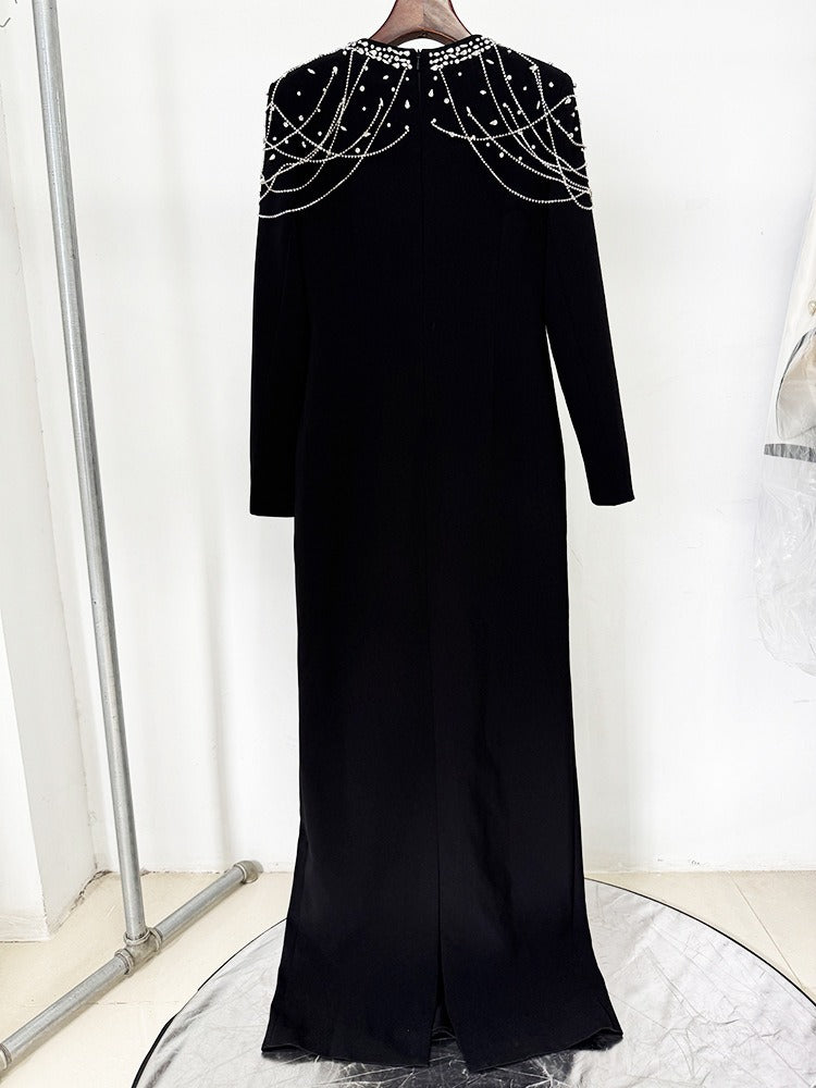 Crimson Embellished Long Gown
