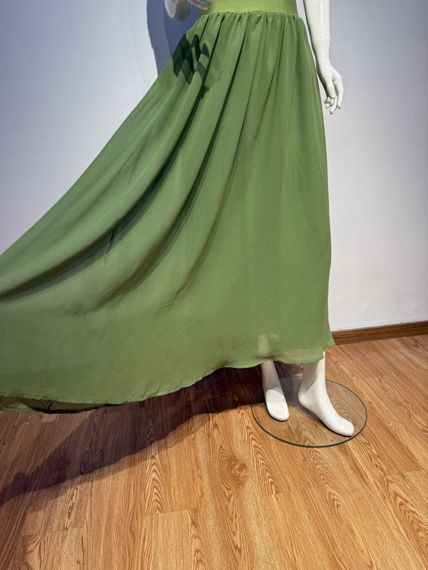 Emerald Green Off-Shoulder Maxi Dress